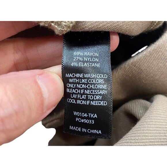 BETABRAND Women Bootcut Pants Pull On Sz MP Khaki Yoga Trousers Casual 68-14 - Picture 6 of 10